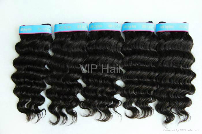 Top Quality  Blond  Deep Wave  100% India Human  Virgin Hair Weaving 2