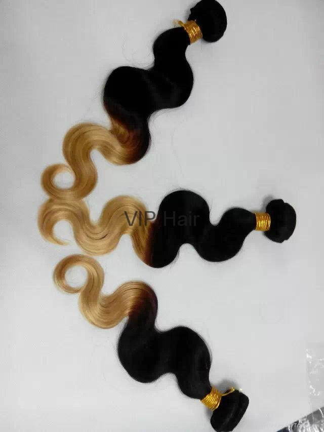 Hot Sale Top Quality Ombre Boday Wave100% Indian Virgin Human Remy Hair Weavin   4