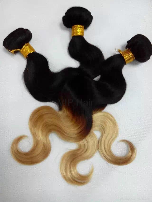 Hot Sale Top Quality Ombre Boday Wave100% Indian Virgin Human Remy Hair Weavin   5