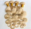 Promotion 100% Human Virgin Hair  Blond Body Wave Hair Weavings 3