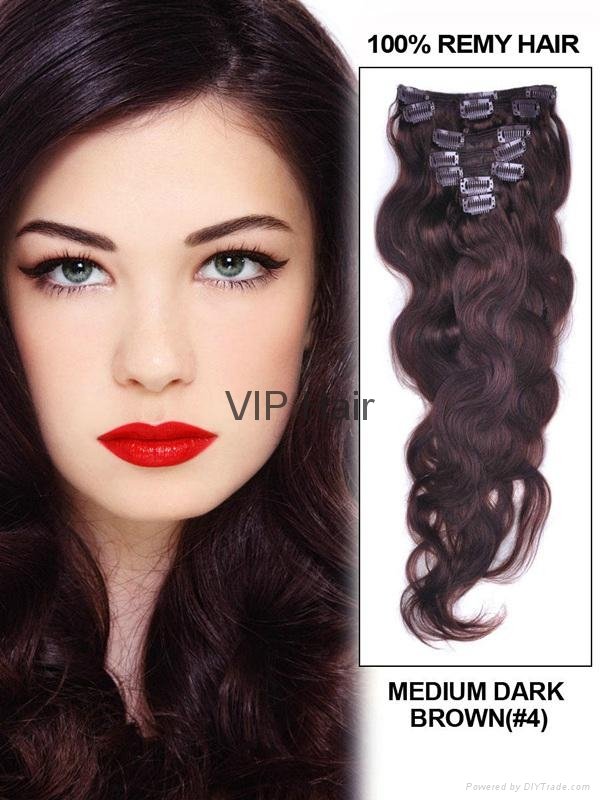 High Grade Human Virgin Remy  Ombre  Body Wave Clip in  Hair Extensions