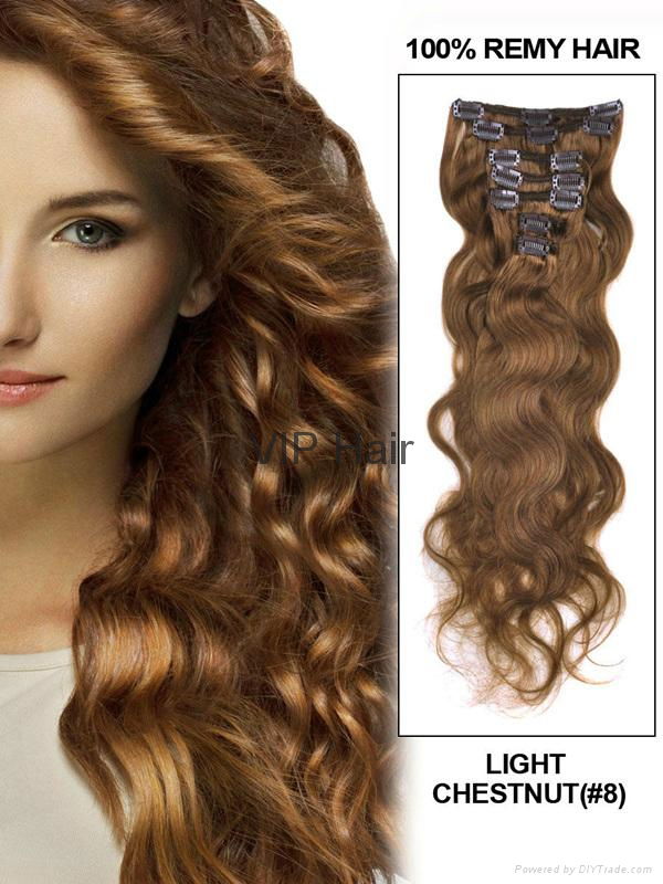 High Grade Human Virgin Remy  Ombre  Body Wave Clip in  Hair Extensions 2