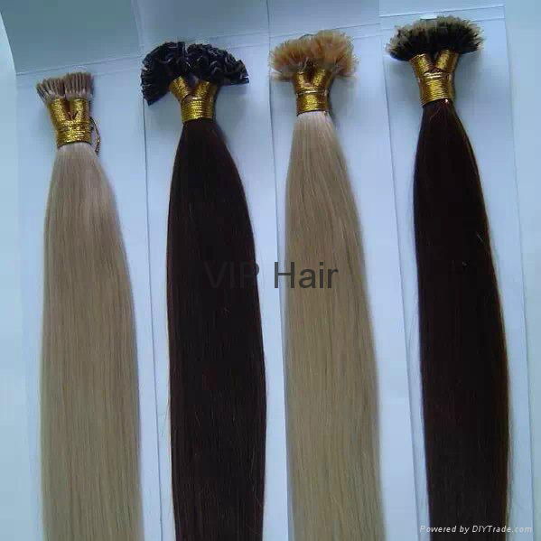 Factory Outlets 5A Indian Virgin Human Hair Straight I tip Hair Extensions 4