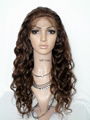 Hot Sale 100% Indian Remy Hair Brown Body Wave Human Hair Full Lace  Wig 2