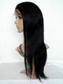 Free shipping 100% Indian Virgin Human Hair Silky Straight Full Lace Wig 2