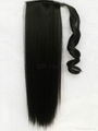 Hot Sale  Heat-Resistance Fiber Synthetic Silky Straight Pony Tail Hair Pieces 2