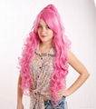 Hot-Sale  100% Heat-Resistance Fiber Long Crazy Color Curly Synthetic Hair Wig 5