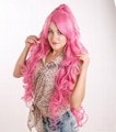 Hot-Sale  100% Heat-Resistance Fiber Long Crazy Color Curly Synthetic Hair Wig 4