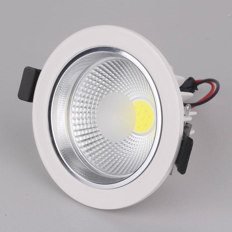 White Painted Round 12W COB LED Ceiling Down Light