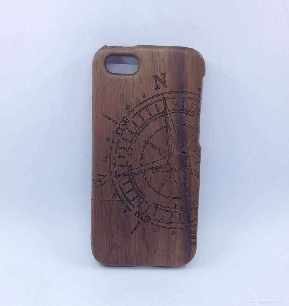 Unique Handmade Natural Wood Wooden Hard solid wood case cover for Iphone5C 4