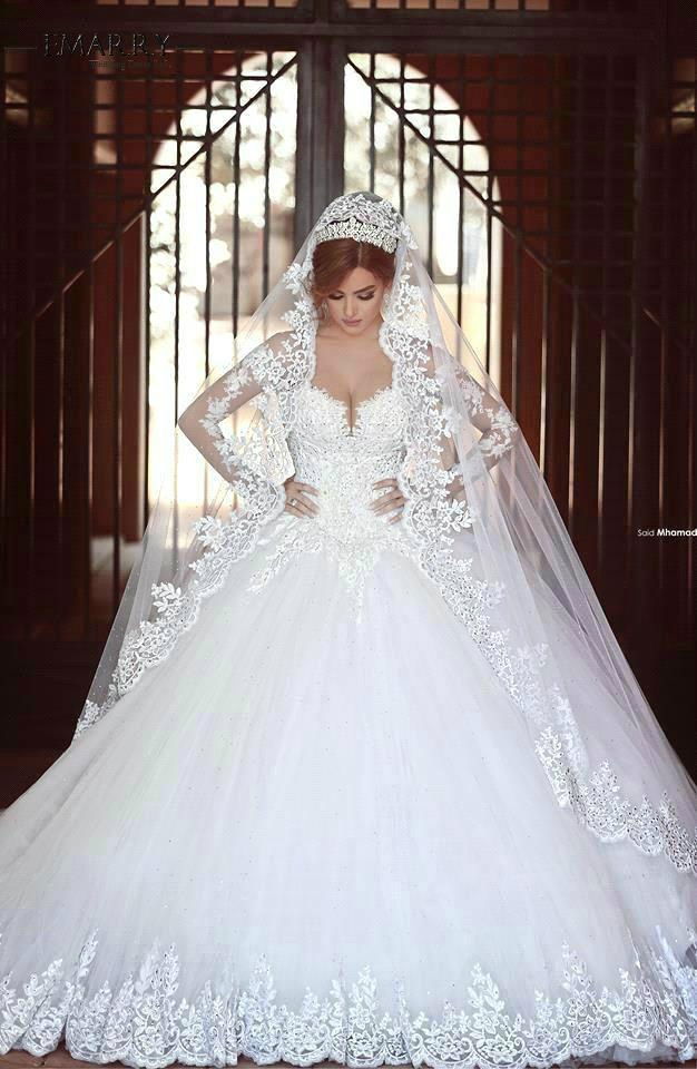  Ball Gown Long Sleeves Wedding Dress  2