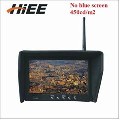 HIEE 5.8G 32CH Integrated Quadcopter FPV monitor:No Blue Screen 7" LCD screen 