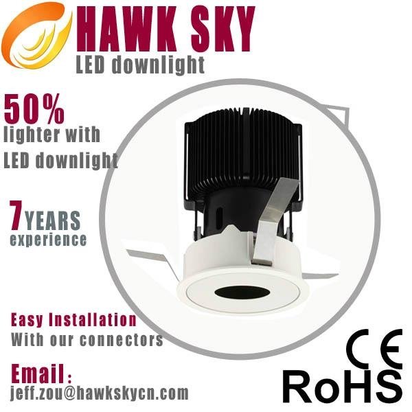 hot sale high lumen CE ROHS 3 years warranty warm white led downlight plant