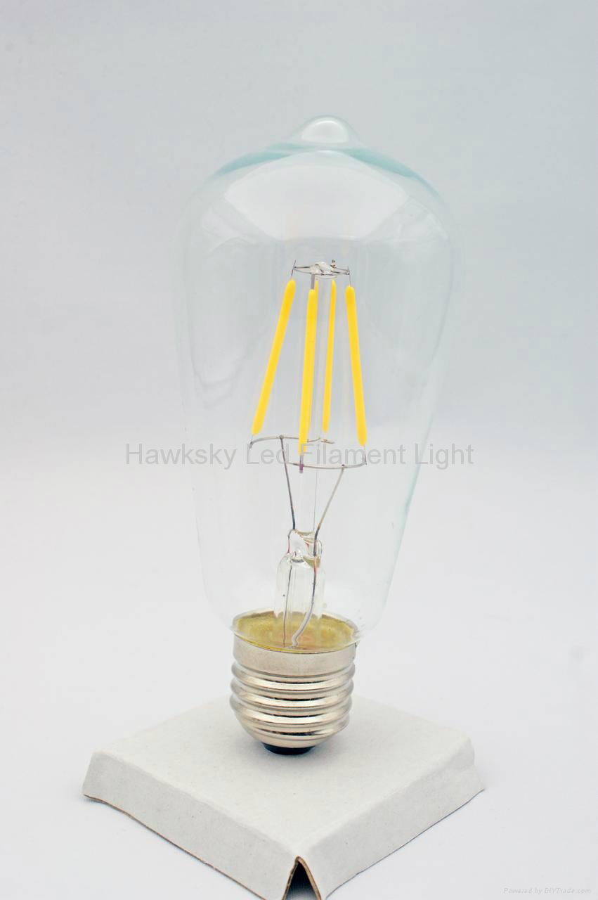 E27/E26 dimmable 4W 6W filament led bulb 3