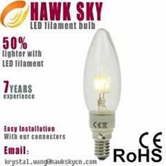 99.9% pure gold wire constant current led filament bulb manufacture