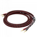 OEM accepted Nylon Sleeve Hi-Fi Speaker Cable with Gold Plated Banana Connector  3