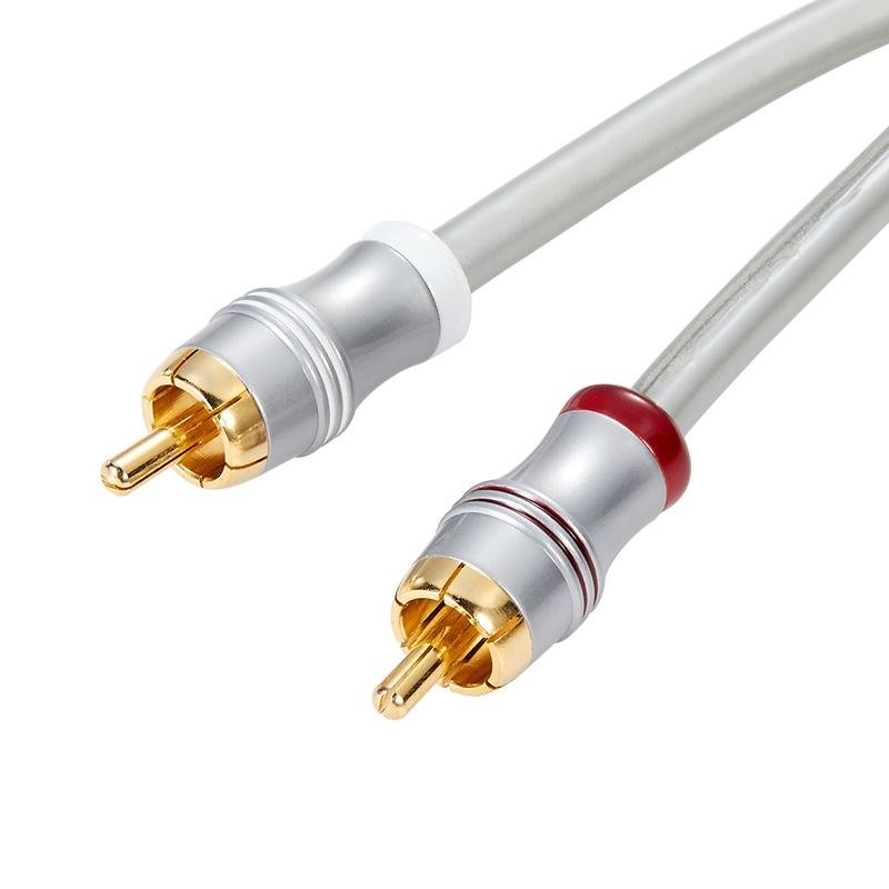 Promotional Gold Plated connector 2 RCA to 2 RCA Stereo Audio and Video cable 4