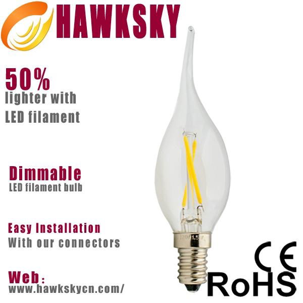 2014  Best Seller 4W E14 Warm White Filament Led Bulb 