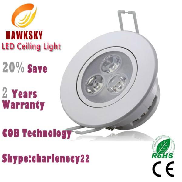 5W 2014 hot sale 3years warranty COB LED downlight factory