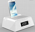 2014 newest populor alarm clock white bluetooth speaker with LED display screen