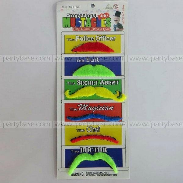 Colorful Stylish Fake Mustache Pack of 6 pcs