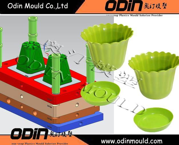plastic flower pot injection mold with hot runner design 2