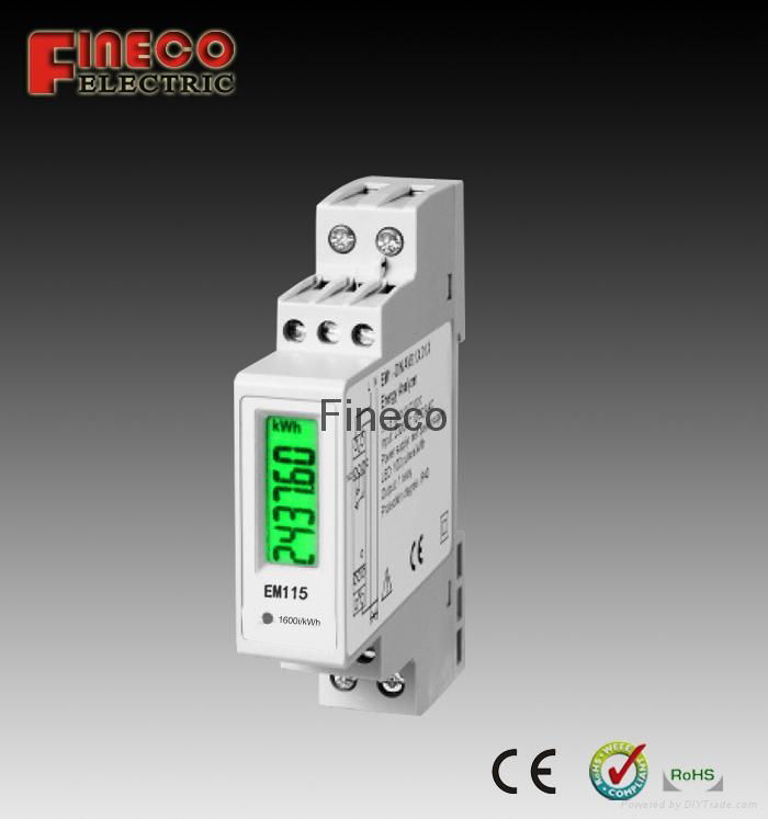 EM115 modbus single phase din rail energy meter 18mm wide 230V 5(45)A 2