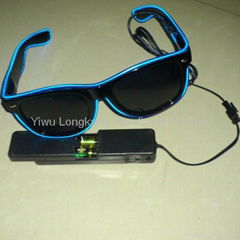 Yiwu factory hot sale led flashing sunglasses light up sunglasses el sunglasses