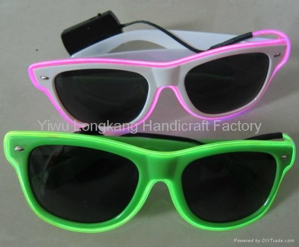 Yiwu wholesale el sunglasses el wire sunglasses led flashing sunglasses 