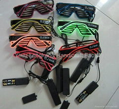 Yiwu fashion hot sale el shutter sunglasses led shutter sunglasses el wire glass