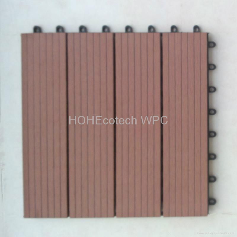 Outdoor Interlocking Wood Plastic Composite Decking Tile