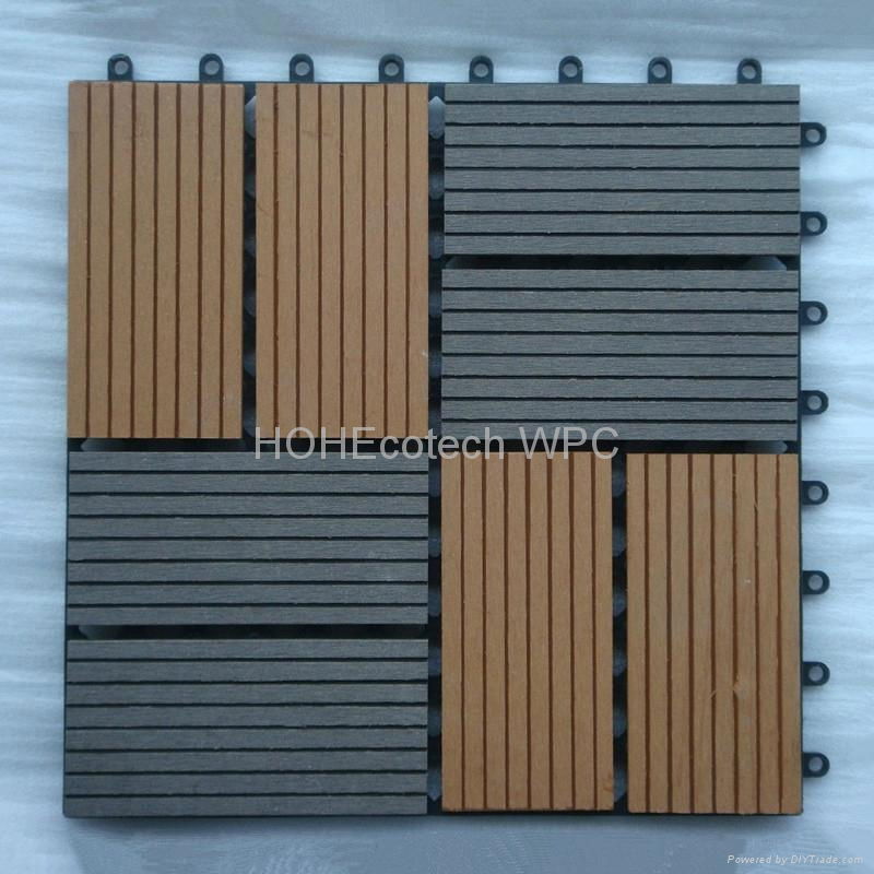 Outdoor Interlocking Wood Plastic Composite Decking Tile 3