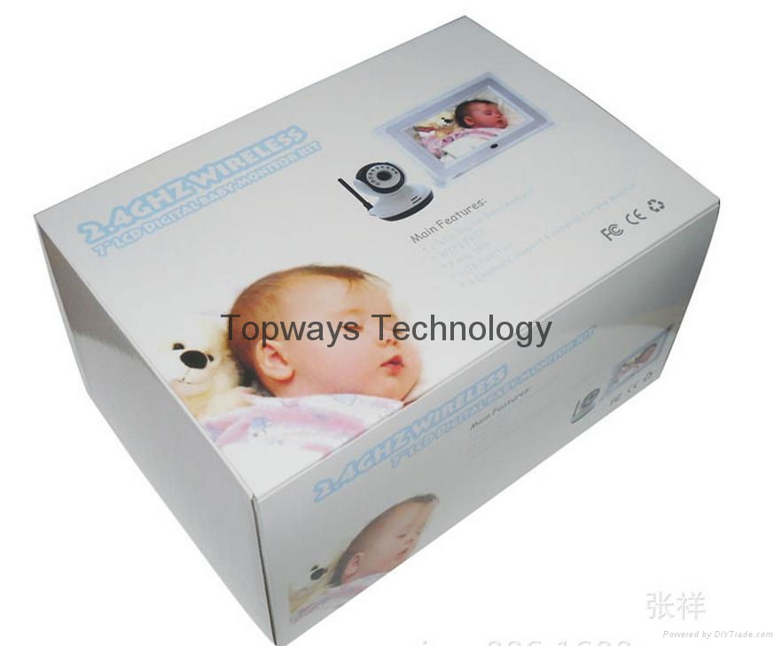  7" Wireless Digital Monitor 2.4GHZ Baby Monitor Video 2way Talk Night Version  4