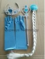 4Pcs/Pack Frozen Elsa and Anna Cosplay Tiara Crown+Wig+Magic Wand+Glove Kits 1