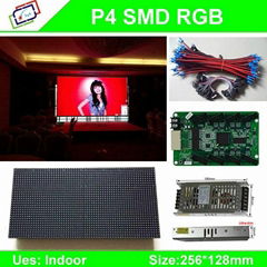 High Quality hd display screen full color led panel P4 SMD indoor led module 