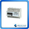  LCD Display Three Phase DIN Rail Multi Rate Mini Power Meter 