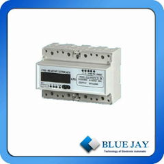  LCD Display Three Phase DIN Rail Multi Rate Mini Power Meter 