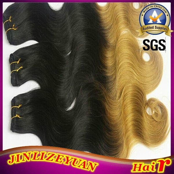 Two Tone Colored Ombre Human Hair Extension 100% Human Hair Weaving 2