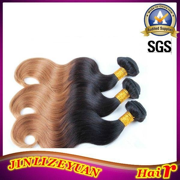 Two Tone Colored Ombre Human Hair Extension 100% Human Hair Weaving 3