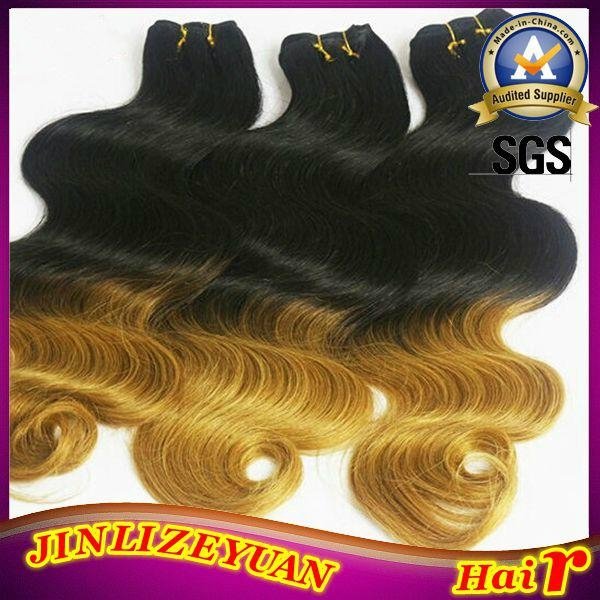 Two Tone Colored Ombre Human Hair Extension 100% Human Hair Weaving 4