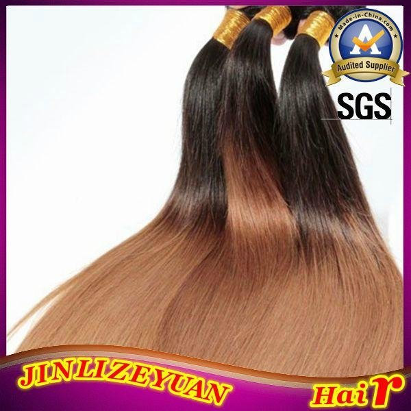 Two Tone Colored Ombre Human Hair Extension 100% Human Hair Weaving 5