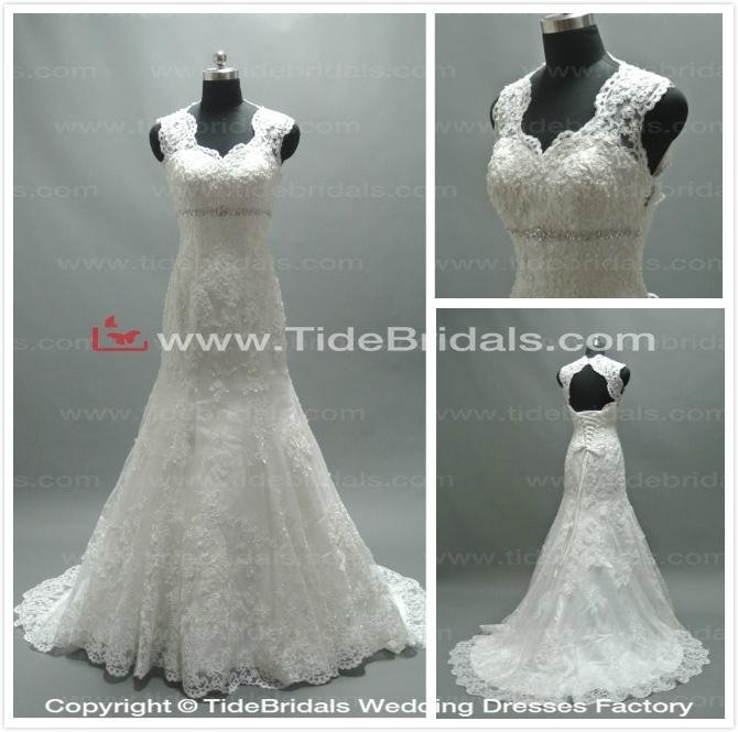 Popular Mermaid Bridal Dress Lace Keyhole Back Lace-up Bridal Gown Wedding Dress