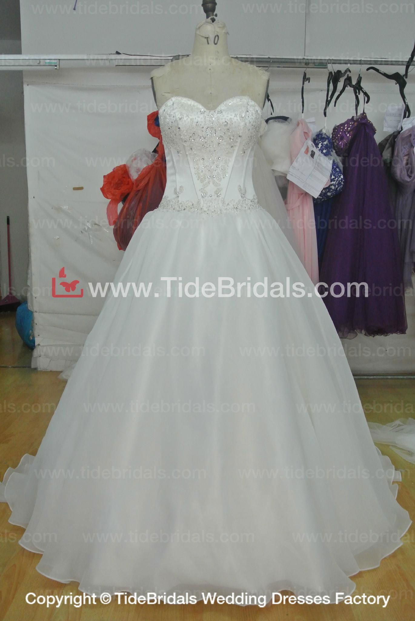 Beaded Tulle Ball gown Lace wedding dress #AS1554