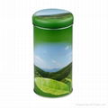 Round tea tin box with airtight lid 1