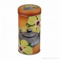 Round tea tin box with airtight lid 2