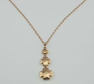 Fashion steel jewelry -Channel rose golden flower pendant necklace 3