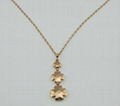 Fashion steel jewelry -Channel rose golden flower pendant necklace