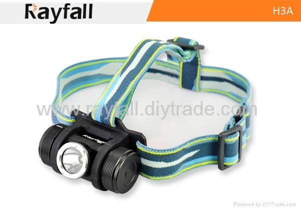 Rayfall 3*AAA battery waterproof Recharge R4 Cree led headlamp 4