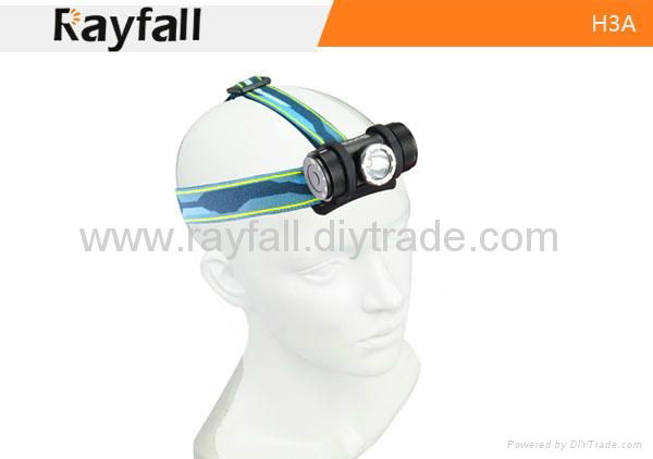 Rayfall 3*AAA battery waterproof Recharge R4 Cree led headlamp 5