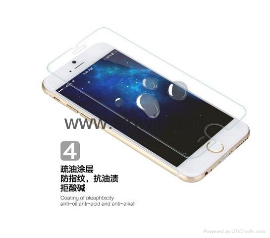 2014 Hot Selling 2.5D 9H for iPhone 6 glass Screen Protector 5